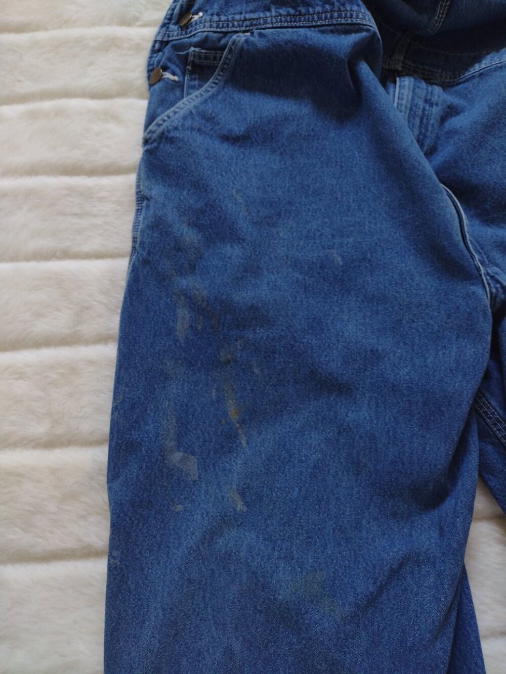 Carhartt Men's Jean Bib Overalls 44x32 Blue - Picture 7 of 8